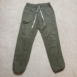 Gustin Jogger Pants Mens Medium 33x29 Green 100% Cotton Elastic Cuff Casual